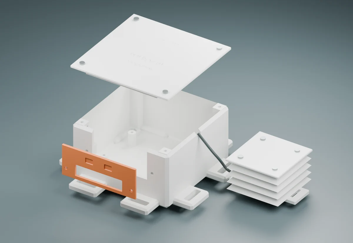 Despiece del modelo con tapa y panel retirados
